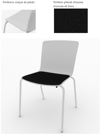 Finitions chaise de réunion