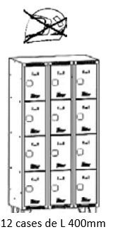 Vestiaires métalliques - 16 cases