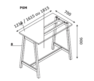 Mange debout H900mm - L1215